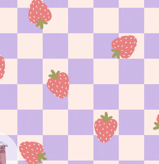 Lilac Checked Strawbs